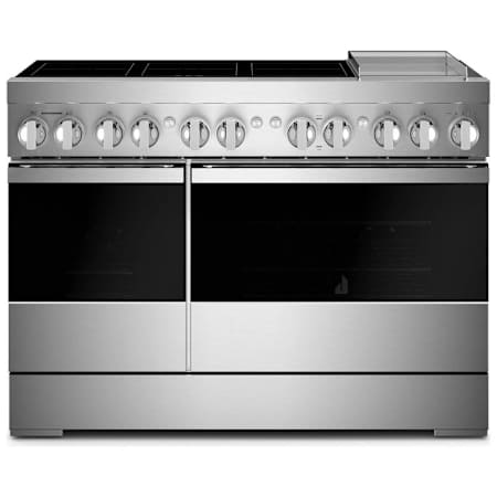 JennAir Noir 48 Inch Wide 6.3 Cu. Ft. Free Standing Induction Range with Chrome-Infused Griddle Stainless Steel