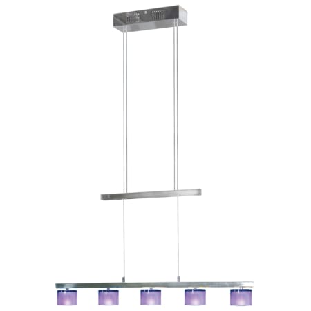 Jesco Lighting Evisage 5 Light Chandelier with Crystal Rectangular Shades Chrome / Amethyst