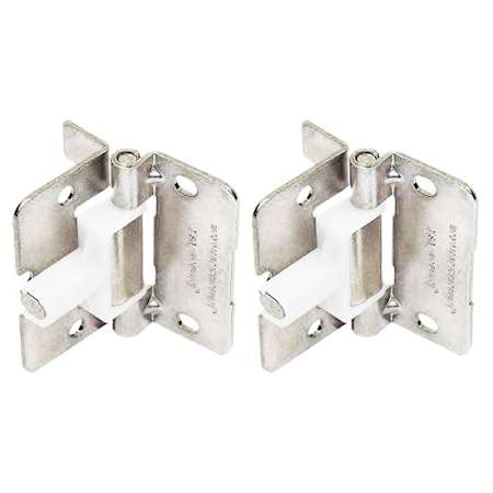 Johnson Hardware Zinc Shock Absorbing Hinges for Bifold Doors Aluminum / White