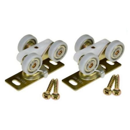 Johnson Hardware Ball Bearing Hanger with Plate & Screws for Sliding Doors Zinc / Brass / White