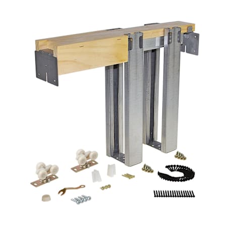 Johnson Hardware 1500 Series Pocket Door System Frame Kit for 30" x 80" Doors with Steel Studs and 2" x 4" Stud Walls Steel / Aluminum