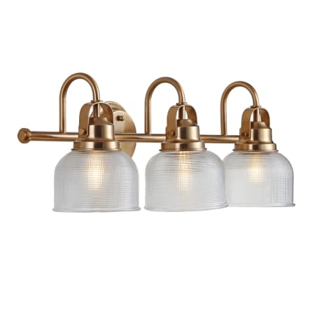 JONATHAN Y Lighting Virginia 3 Light 25" Wide LED Bathroom Vanity Light Brass Gold