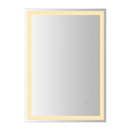 JONATHAN Y Lighting Pax 20" W x 28" H Modern Rectangular Frameless Bathroom Wall Mirror with LED Lighting Silver