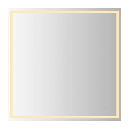 JONATHAN Y Lighting Pax 38" W x 38" H Modern Square Frameless Bathroom Wall Mirror with LED Lighting Silver