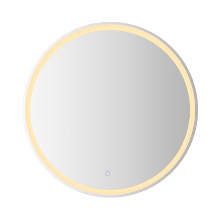 JONATHAN Y Lighting Dane 32" Diameter Modern Circular Frameless Bathroom Wall Mirror with LED Lighting White