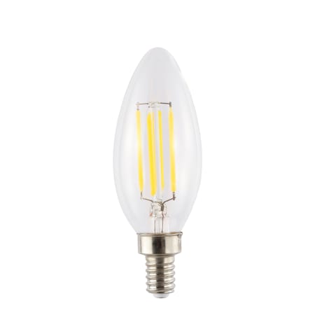JONATHAN Y Lighting Pack of (6) 4 Watt C35 Candelabra (E12) LED Bulbs - 420 Lumens, 2700K, and 80CRI Clear