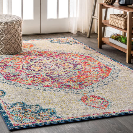 JONATHAN Y Lighting Bohemian FLAIR 4' x 6' Polypropylene Vintage Traditional Rectangle Area Rug Cream / Orange