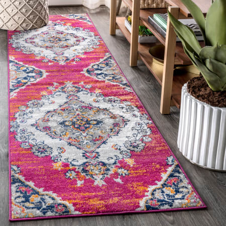 JONATHAN Y Lighting Bohemian FLAIR 2-1/4' x 8' Polypropylene Vintage Transitional Runner Blue / Multi
