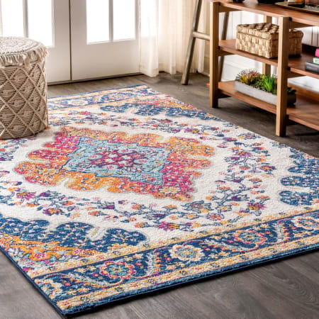 JONATHAN Y Lighting Bohemian Flair 12' x 18' Polypropylene Botanical Indoor Rectangular Area Rug Blue / Multi