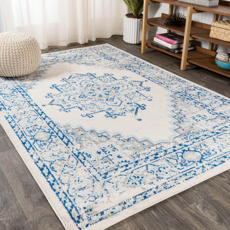 JONATHAN Y Lighting Bohemian FLAIR 3' x 5' Polypropylene Vintage Indoor Area Rug Blue / Gray