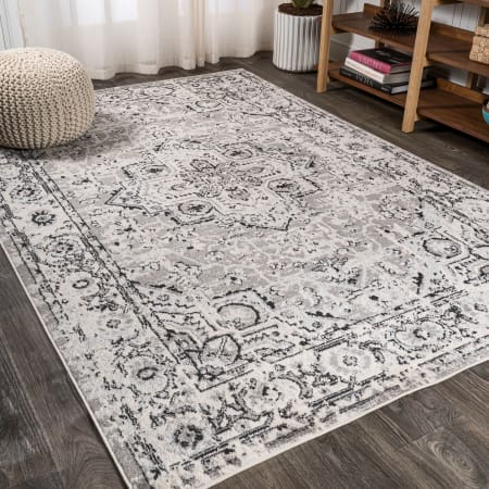 JONATHAN Y Lighting Bohemian FLAIR 4' x 6' Polypropylene Vintage Indoor Area Rug Dark Gray