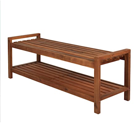 JONATHAN Y Lighting Blane 51" Wide Acacia Framed Bench Teak