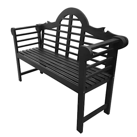 JONATHAN Y Lighting Lutyens 51" Wide Acacia Framed Bench Black