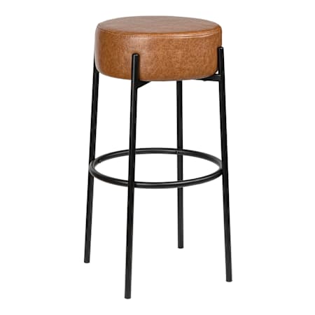 JONATHAN Y Lighting Paola 14" Wide Faux Leather Bar Stool Caramel Brown