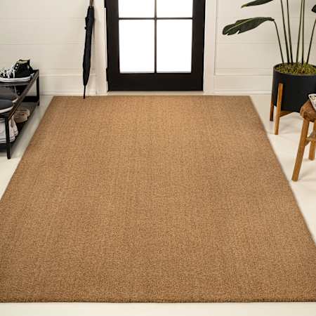 JONATHAN Y Lighting CocoHarbor Greet Mats 5' x 8' Natural Fibers Solid and Traditional Rectangular Door Mat Light Brown