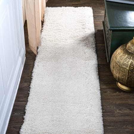 JONATHAN Y Lighting Tango 2' x 10' Shag Polypropylene Solid Indoor Runner Ivory