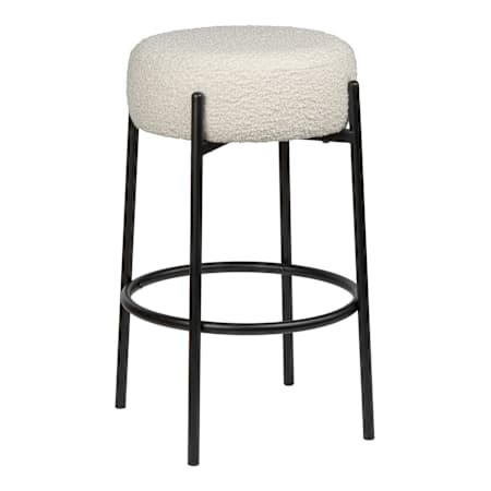 JONATHAN Y Lighting Paola 14" Wide Fabric Counter Stool White