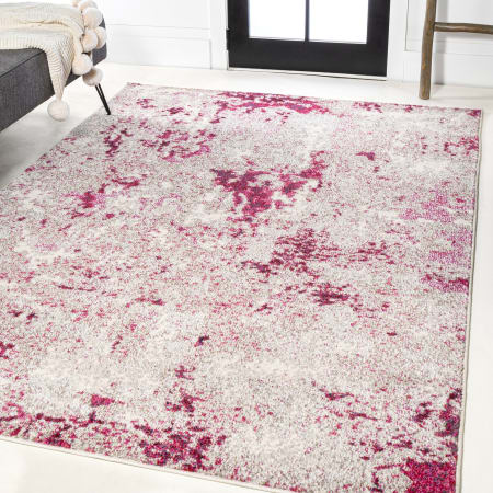 JONATHAN Y Lighting Contemporary Pop 5-1/4' x 7-1/2' Polypropylene Vintage Rectangle Area Rug Faded Maroon / Gray