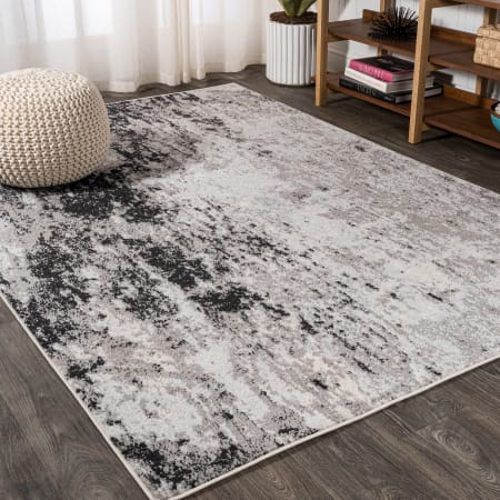 JONATHAN Y Lighting Contemporary POP 7-3/4' x 10' Polypropylene Vintage Indoor Area Rug Gray / Cream