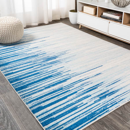 JONATHAN Y Lighting Contemporary POP 7-3/4' x 10' Polypropylene Vintage Indoor Area Rug Blue / Cream