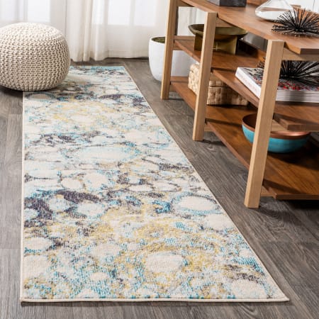 JONATHAN Y Lighting Contemporary POP 2-1/4' x 8' Polypropylene Vintage Indoor Runner Blue / Beige