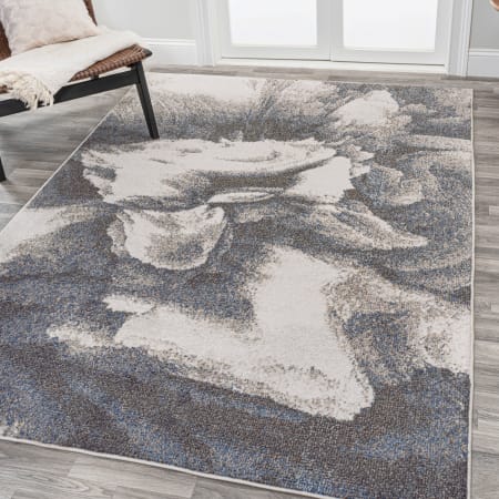 JONATHAN Y Lighting 4' x 6' Polypropylene Abstract Indoor/Outdoor Rectangular Area Rug Gray / Cream