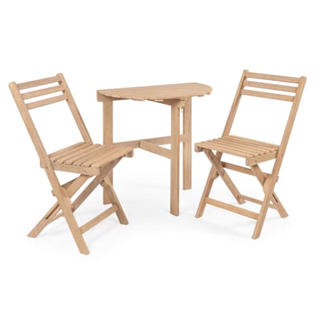 JONATHAN Y Lighting Cadiz 3 Piece Acacia Framed Outdoor Dining Set Light Teak