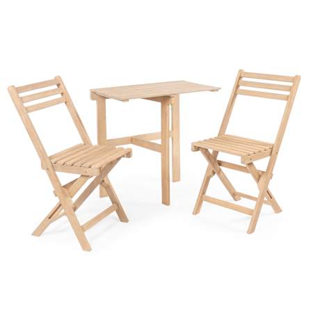 JONATHAN Y Lighting Nerja 3 Piece Acacia Framed Outdoor Dining Set Light Teak