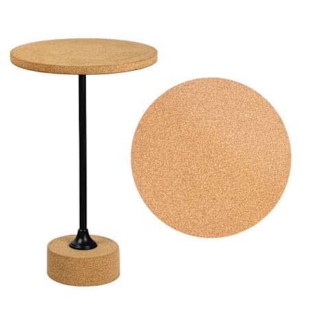 JONATHAN Y Lighting Calix 14" Wide Cork, Marble, and Metal Table Light Brown / Black