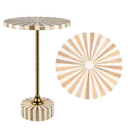 JONATHAN Y Lighting Calix 14" Wide Resin Top Metal and Resin Table Light Brown / White / Gold