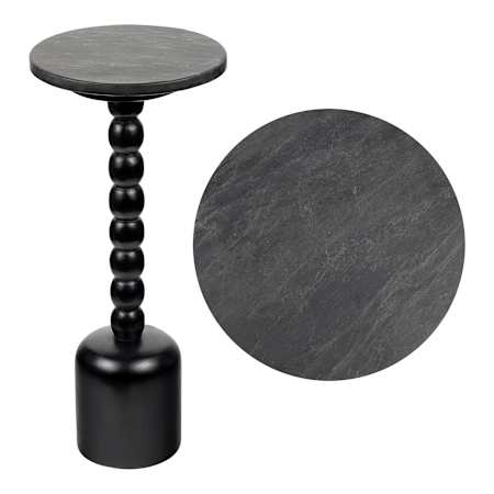 JONATHAN Y Lighting Turner 10" Wide Marble Top MDF and Wood Table Black