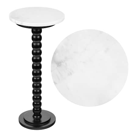JONATHAN Y Lighting Monroe 10" Wide Marble Top MDF and Wood Table Black