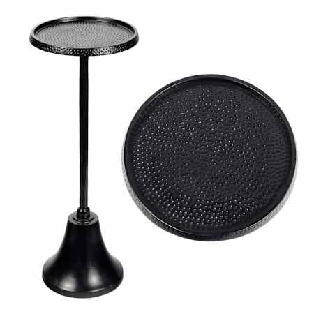 JONATHAN Y Lighting Irida 9" Wide Aluminum Top MDF and Metal Table Antique Black