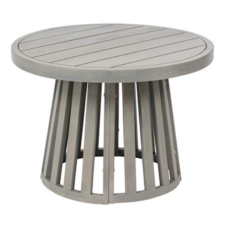 JONATHAN Y Lighting Solanya 28" Diameter Wood Top Acacia Table Gray Wash