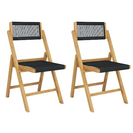 JONATHAN Y Lighting Olivier Wood Framed Rope Lounge Chair - Set of 2 Black