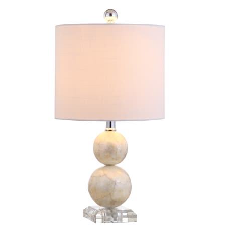 JONATHAN Y Lighting Bailey Single Light 19" Tall LED Table Lamp with Hardback Cotton Shade Ivory