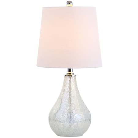 JONATHAN Y Lighting Mona Single Light 20" Tall LED Vase Table Lamp with Hardback Cotton Shade Mosaic White