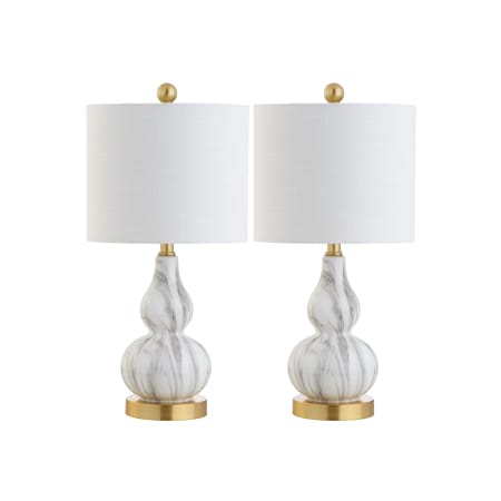 JONATHAN Y Lighting Anya 21" Tall LED Table Lamp - Set of 2 Black / White