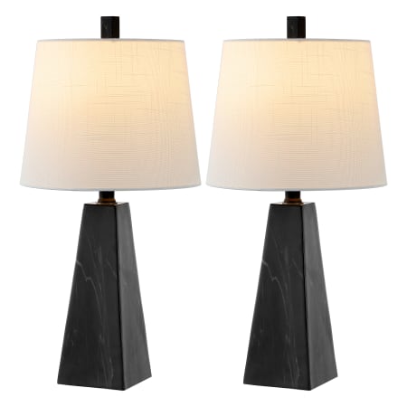 JONATHAN Y Lighting Pack of (2) Owen 21" Tall LED Accent Table Lamp Black Marble