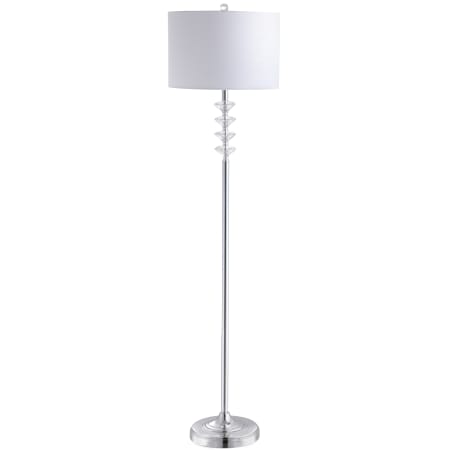 JONATHAN Y Lighting Mia Single Light 61" Tall LED Buffet Floor Lamp Clear / Chrome