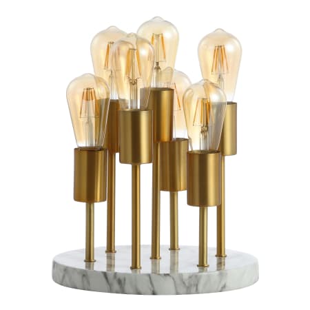 JONATHAN Y Lighting Pleiades 7 Light 14" Tall LED Table Lamp Brass Gold