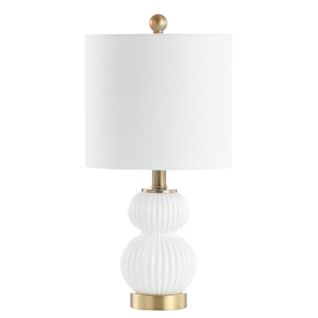 JONATHAN Y Lighting Single Light 20" Tall LED Buffet Table Lamp White / Brass