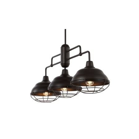 JONATHAN Y Lighting Levi 3 Light 41" Wide LED Linear Pendant Oil Rubbed Bronze