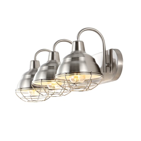 JONATHAN Y Lighting Levi 3 Light 25" Wide LED Vanity Light Nickel