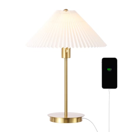 JONATHAN Y Lighting Freida 21" Tall LED Accent Table Lamp Brass Gold