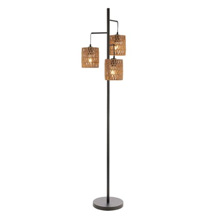 JONATHAN Y Lighting Isla 3 Light 71" Tall LED Accent Floor Lamp Black / Natural