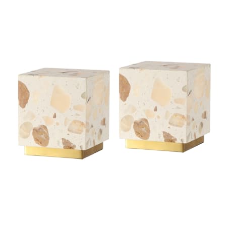JONATHAN Y Lighting Lara Set of (2) 5" Tall LED Accent Table Lamp Ivory / Brass Gold