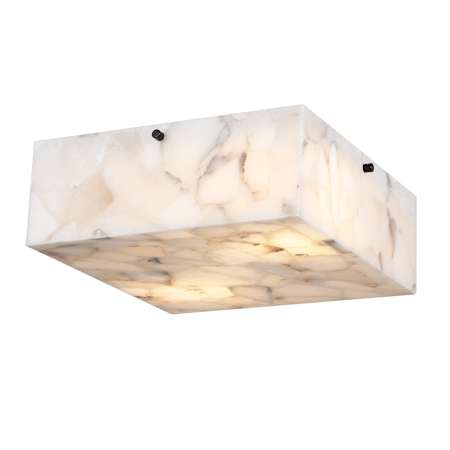 JONATHAN Y Lighting Giulia 2 Light 13" Wide LED Flush Mount Square Ceiling Fixture Black / White