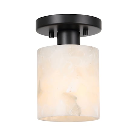 JONATHAN Y Lighting Jules 5" Wide LED Semi-Flush Ceiling Fixture Black / White