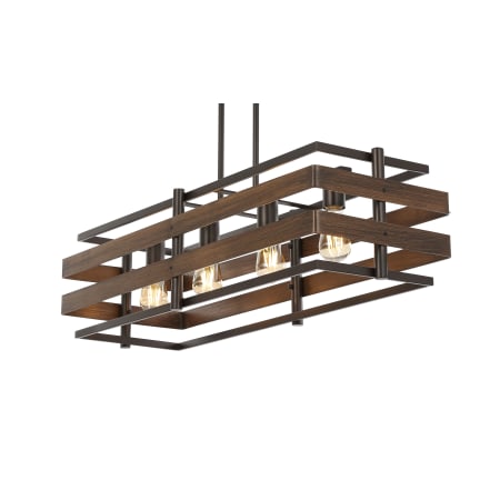 JONATHAN Y Lighting Horizon 4 Light 34" Wide LED Linear Pendant Dark Brown / Oil Rubbed Bronze